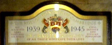 Inscription on the Cambridge Guildhall World War 1 memorial